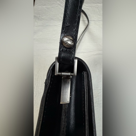 Patricia Nash Black Leather Fold-Over Crossbody - Picture 10 of 11